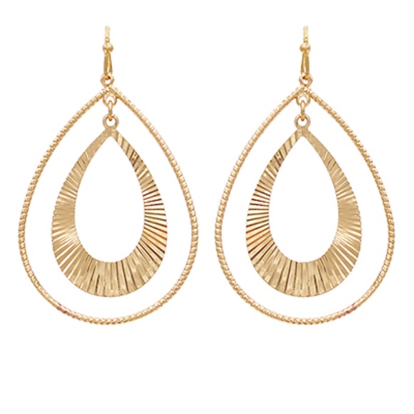 Layered & Textured Teardrop Earrings - Picture 1 of 1